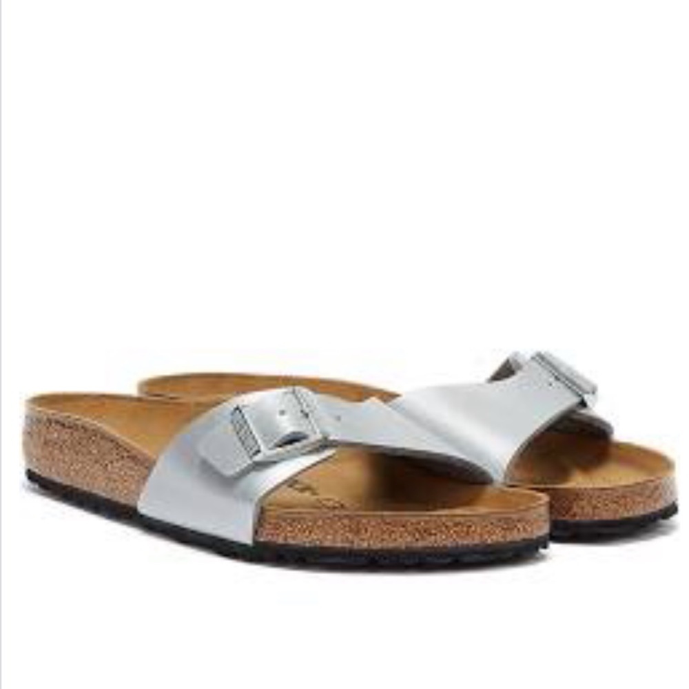 Birkenstock Madrid 1 Strap Vegan Leather Buckle Birko Cork Comfy Sandals Slides